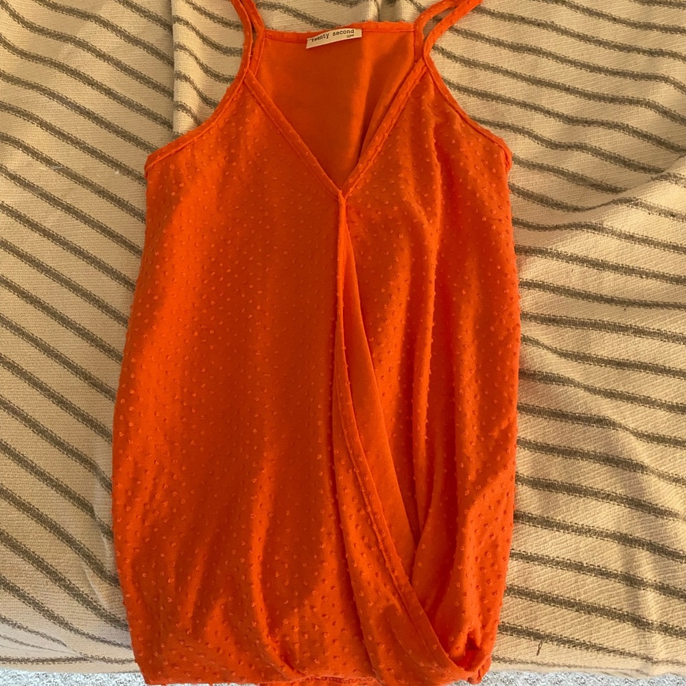 Orange polka dot tank top